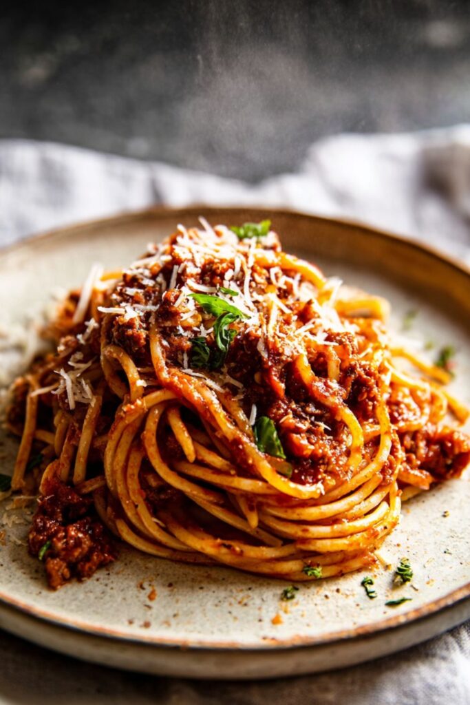 Low Residue Spaghetti Bolognese