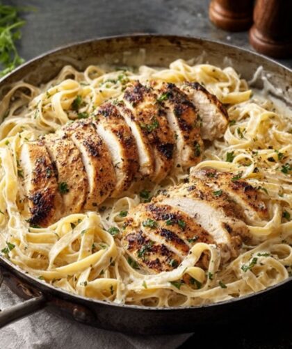 Low Acid Chicken Alfredo Pasta