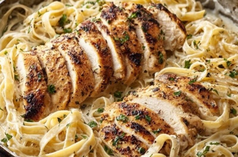 Low Acid Chicken Alfredo Pasta