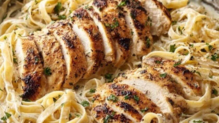 Low Acid Chicken Alfredo Pasta